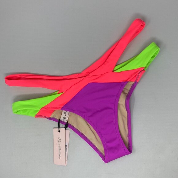 Agent Provocateur Mazzy Pink Green Purple Bikini Bottom AP4 Large NWT - Picture 5 of 8